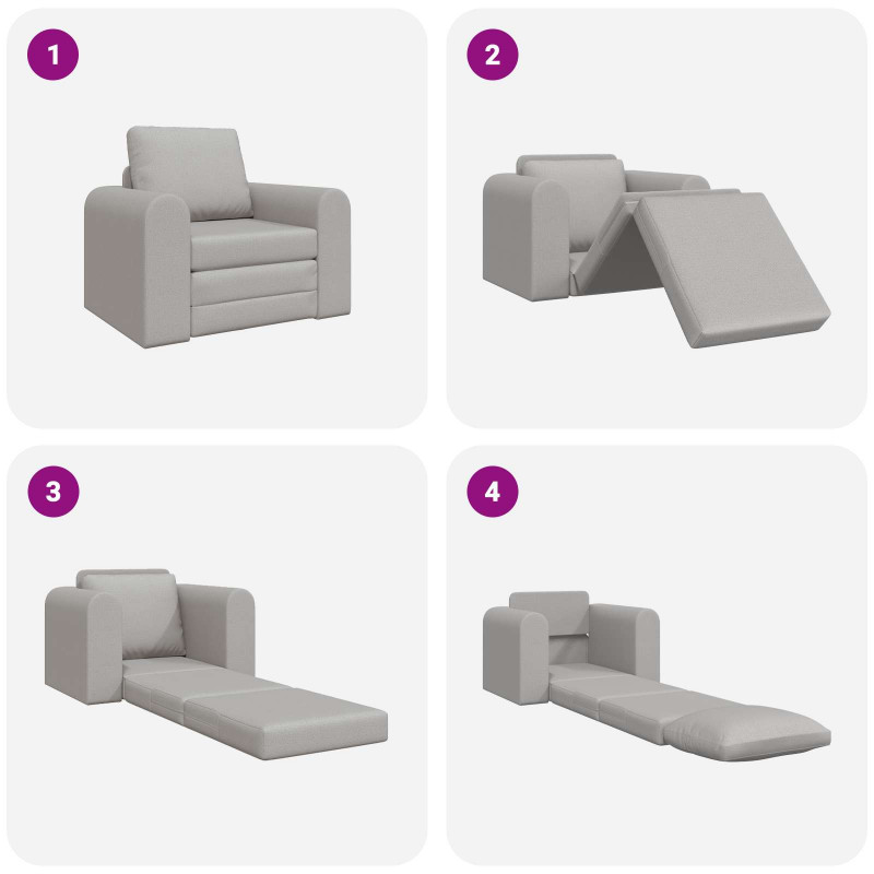 Sofa Bed Szary chmur 98 x 71 x 83 cm tkanina