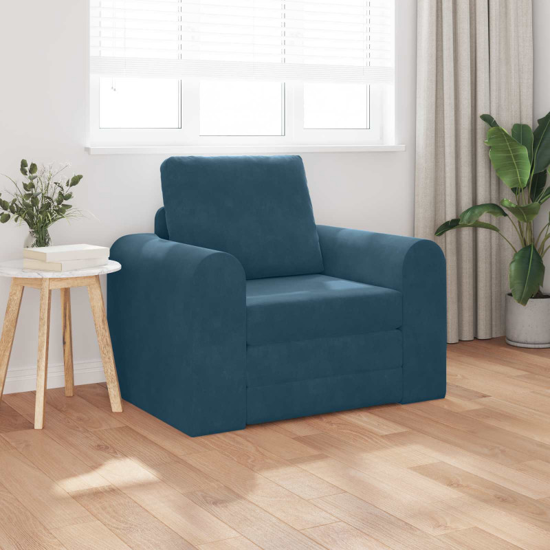 Sofa Bed Niebieski 98 x 71 x 83 cm Aksamit
