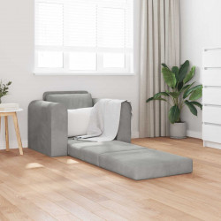 Sofa Bed Jasnoszary 98 x 71 x 83 cm Aksamit
