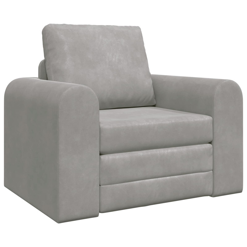 Sofa Bed Jasnoszary 98 x 71 x 83 cm Aksamit