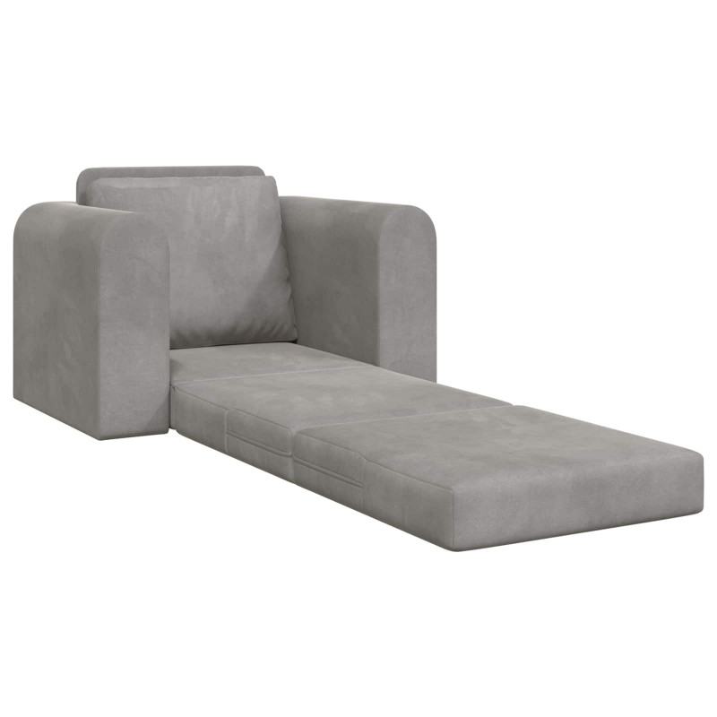Sofa Bed Jasnoszary 98 x 71 x 83 cm Aksamit