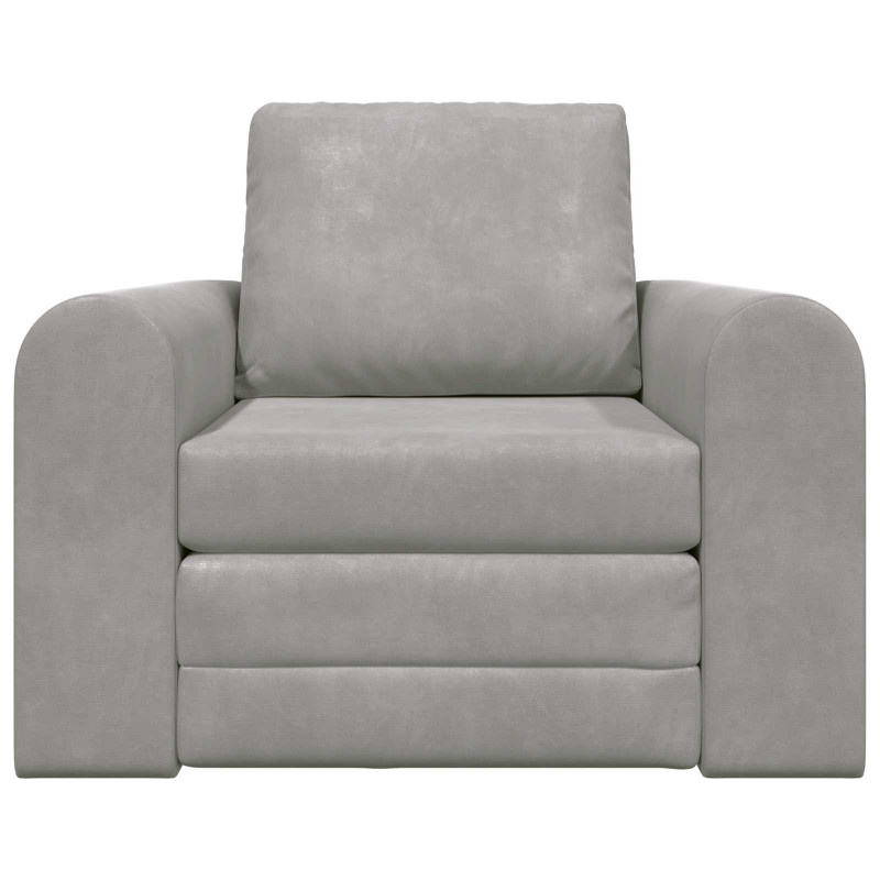Sofa Bed Jasnoszary 98 x 71 x 83 cm Aksamit