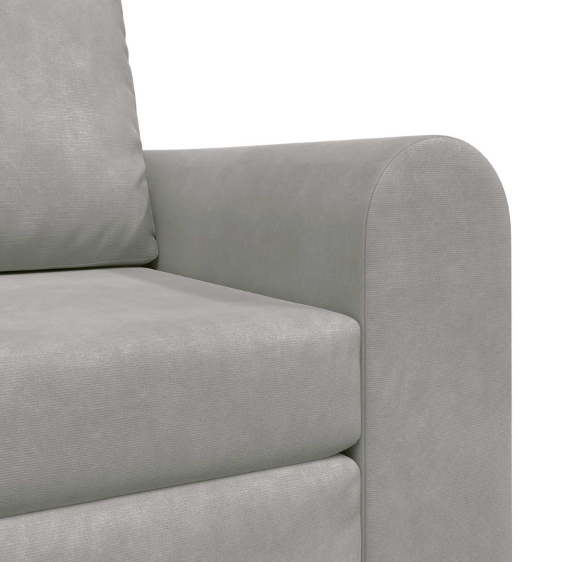 Sofa Bed Jasnoszary 98 x 71 x 83 cm Aksamit