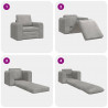 Sofa Bed Jasnoszary 98 x 71 x 83 cm Aksamit