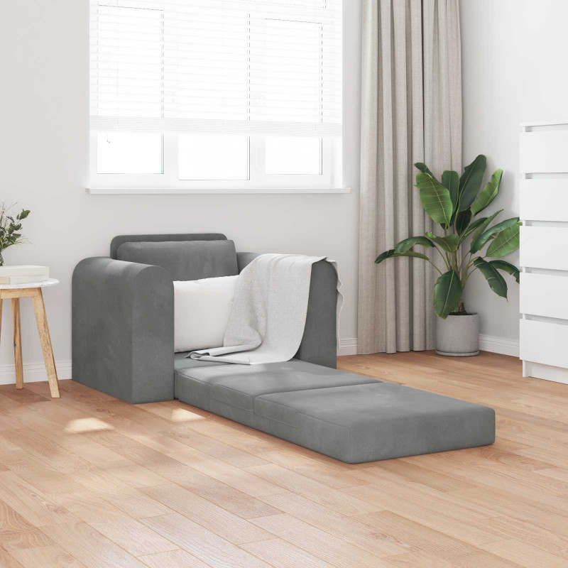 Sofa Bed Ciemnoszary 98 x 71 x 83 cm Aksamit