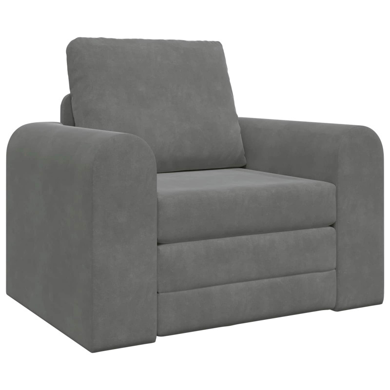 Sofa Bed Ciemnoszary 98 x 71 x 83 cm Aksamit
