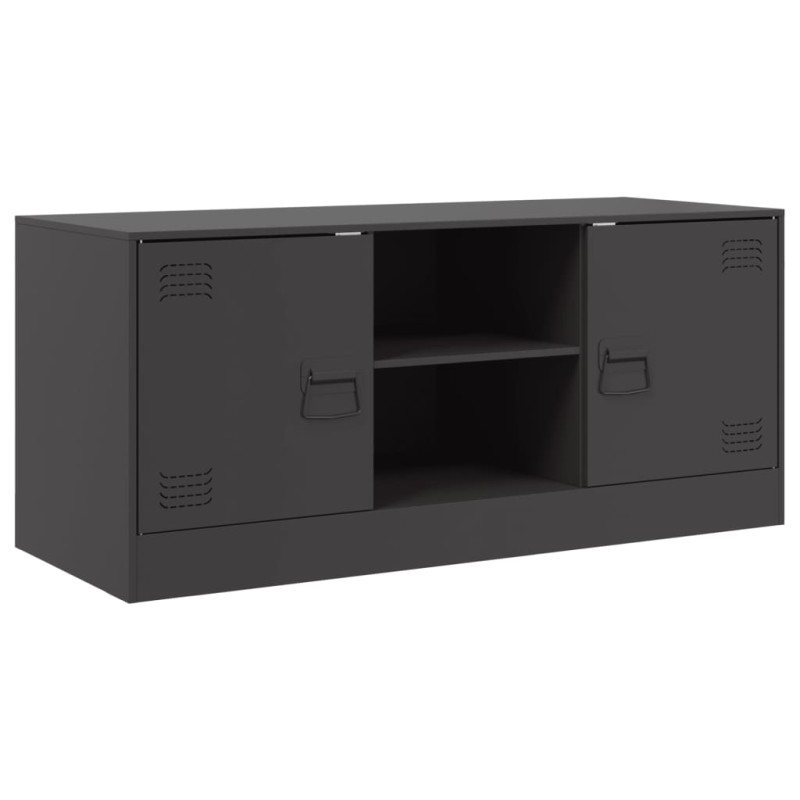 Szafka pod telewizor, czarna, 99x39x44 cm, stalowa