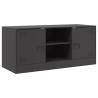 Szafka pod telewizor, czarna, 99x39x44 cm, stalowa