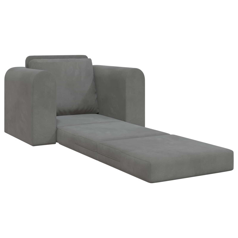 Sofa Bed Ciemnoszary 98 x 71 x 83 cm Aksamit