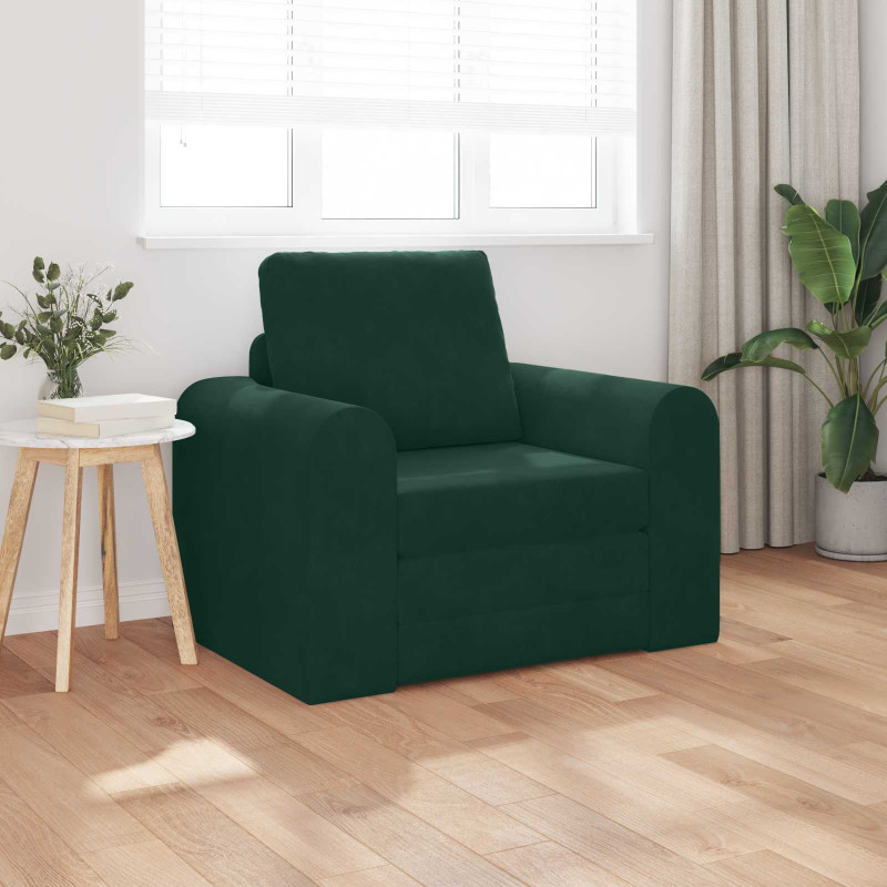 Sofa Bed Ciemna zieleń 98 x 71 x 83 cm Aksamit