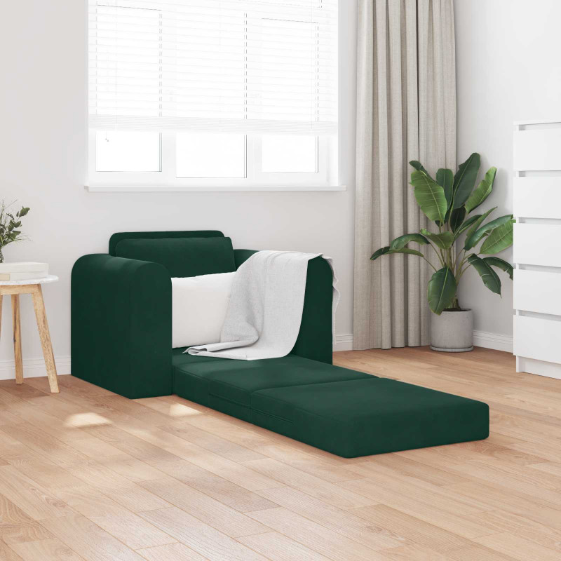 Sofa Bed Ciemna zieleń 98 x 71 x 83 cm Aksamit