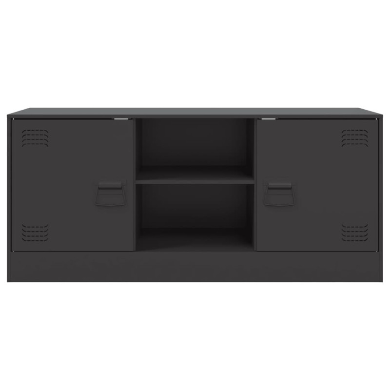 Szafka pod telewizor, czarna, 99x39x44 cm, stalowa