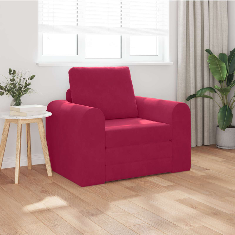 Sofa Bed Czerwone wino 98 x 71 x 83 cm Aksamit
