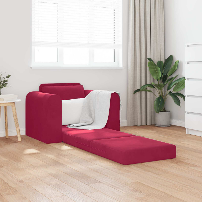 Sofa Bed Czerwone wino 98 x 71 x 83 cm Aksamit