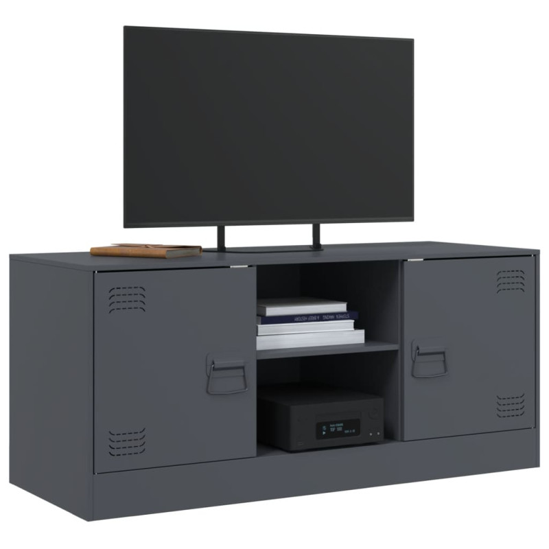 Szafka pod telewizor, antracytowa, 99x39x44 cm, stalowa