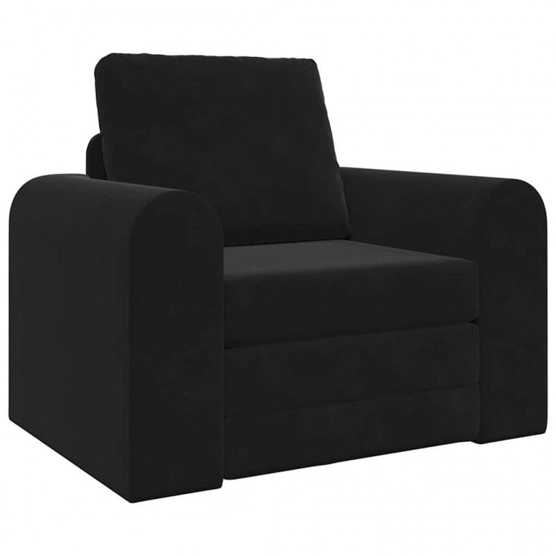 Sofa Bed Czarny 98 x 71 x 83 cm Aksamit