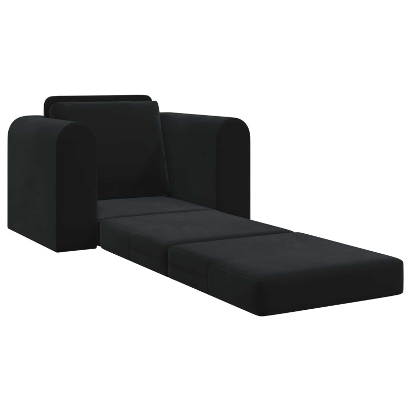 Sofa Bed Czarny 98 x 71 x 83 cm Aksamit