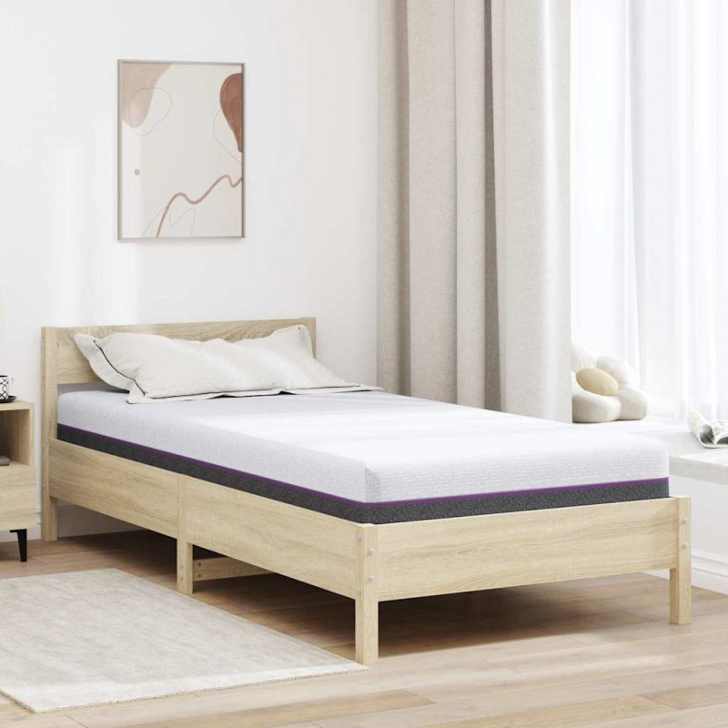 Materac Biały i szary 90 x 190 cm Tkanina żakardowa