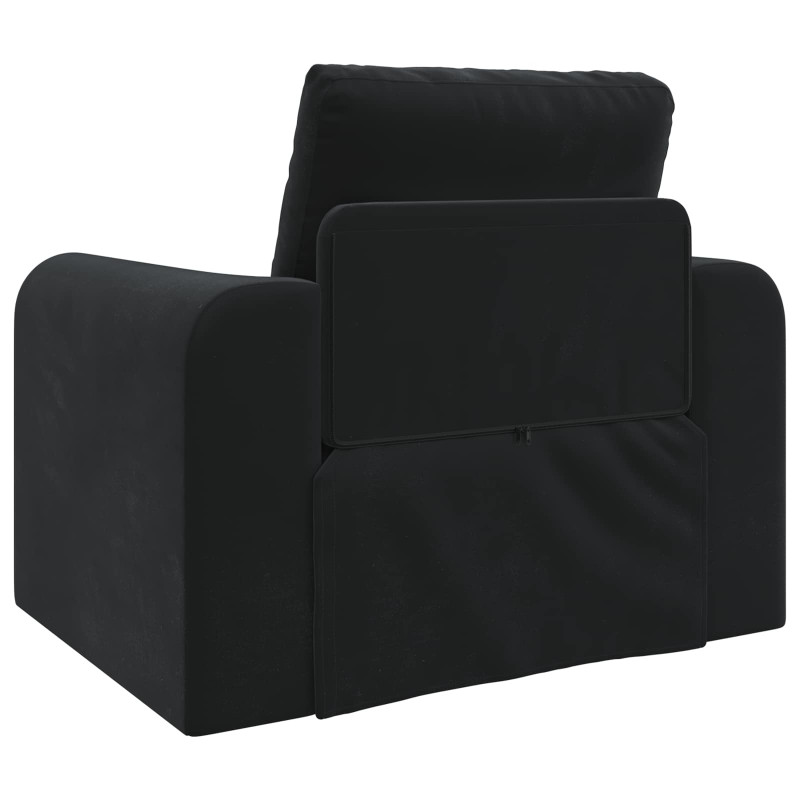 Sofa Bed Czarny 98 x 71 x 83 cm Aksamit