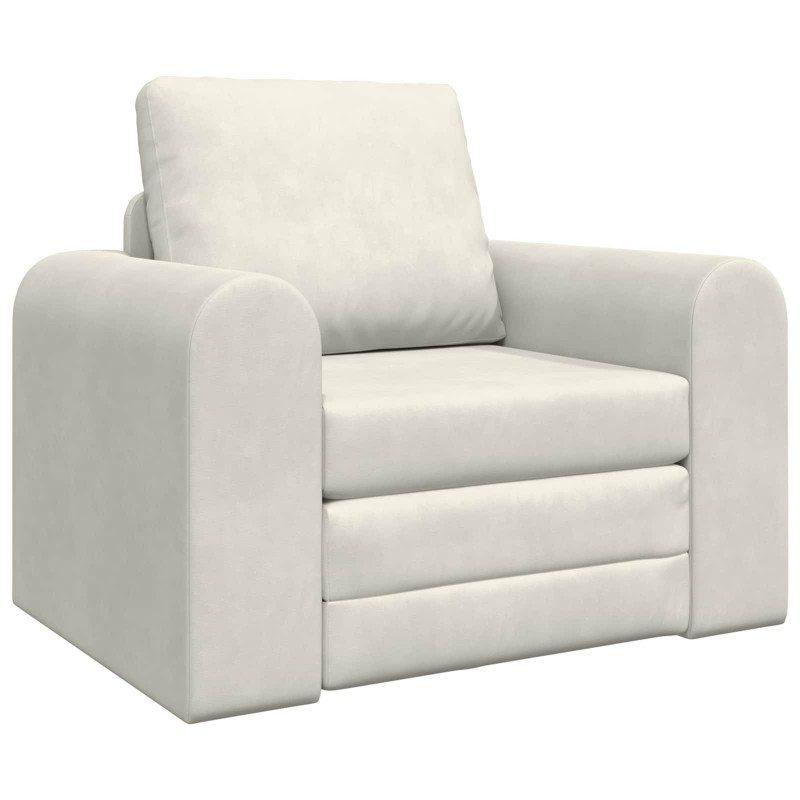 Sofa Bed Kremowy 98 x 71 x 83 cm Aksamit