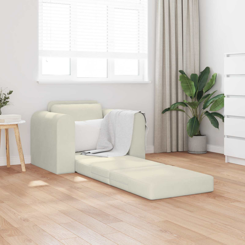 Sofa Bed Kremowy 98 x 71 x 83 cm Aksamit