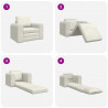 Sofa Bed Kremowy 98 x 71 x 83 cm Aksamit