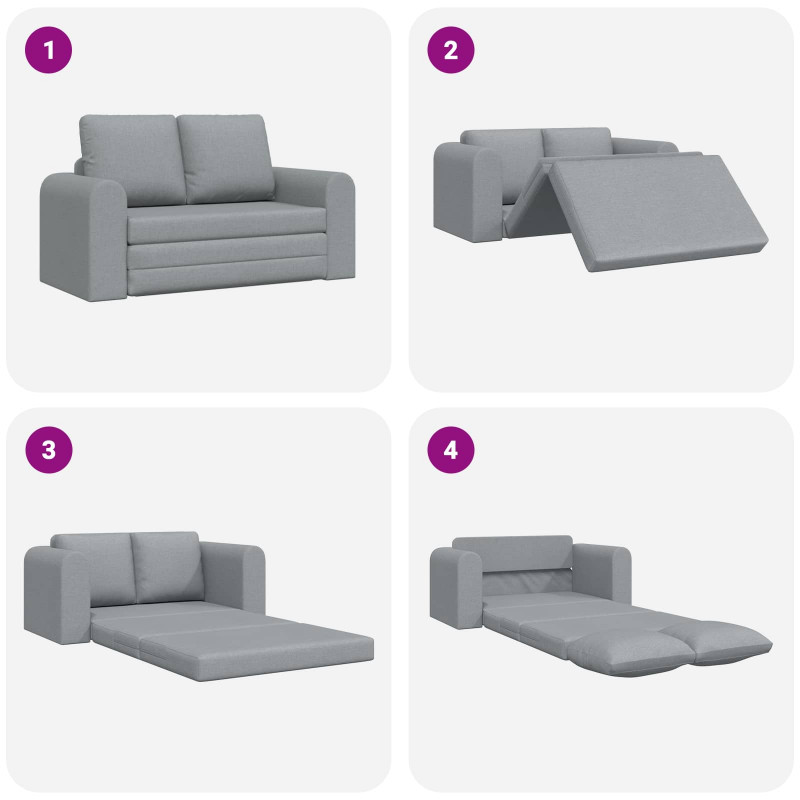 Sofa Bed 60cm Jasnoszary tkanina
