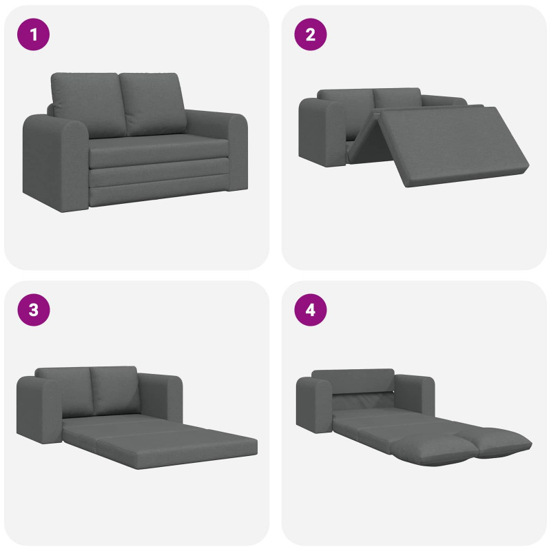 Sofa Bed 60cm Ciemnoszary tkanina