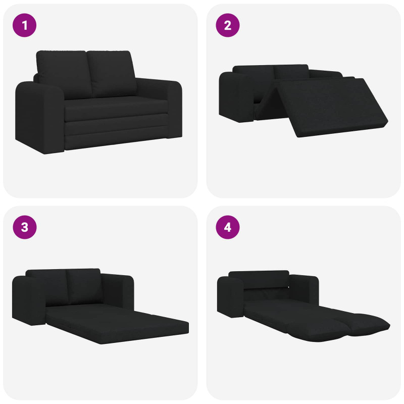 Sofa Bed 60cm Czarny tkanina