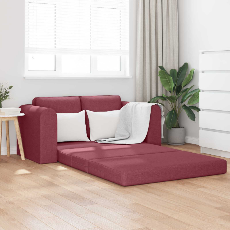 Sofa Bed 60cm Czerwone wino tkanina