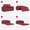 Sofa Bed 60cm Czerwone wino tkanina