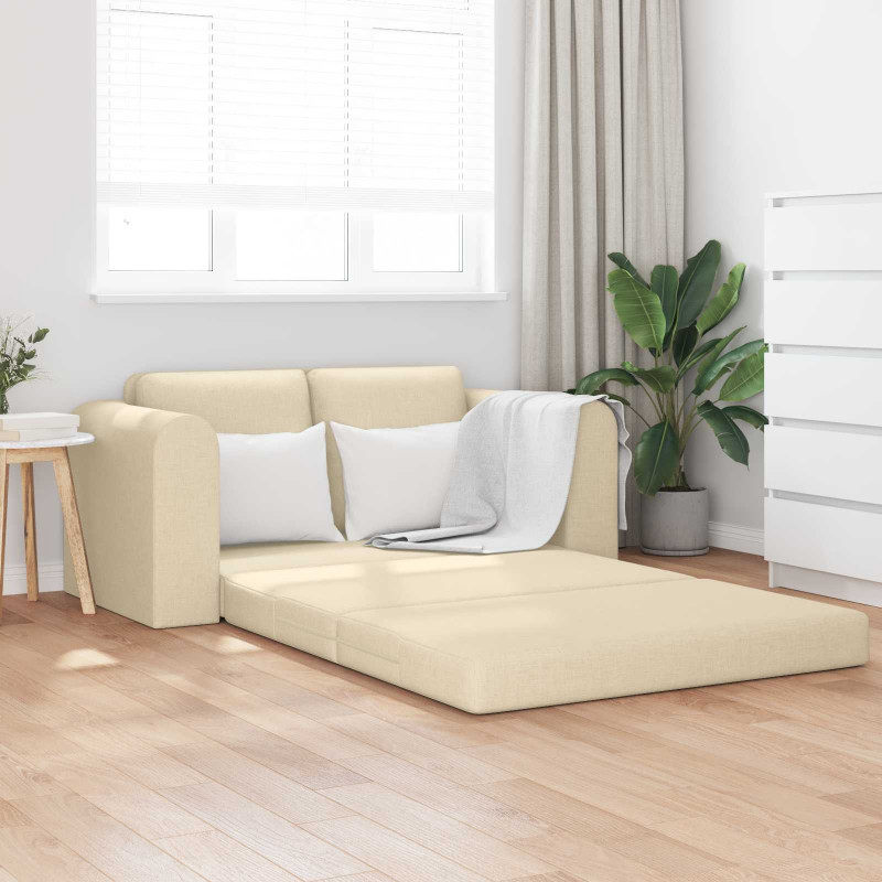 Sofa Bed 60cm Kremowy tkanina