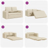 Sofa Bed 60cm Kremowy tkanina