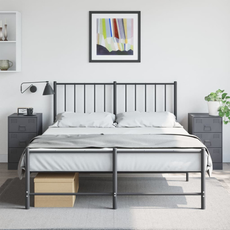 Szafki nocne, 2 szt., antracytowe, 34,5x39x62 cm, stal
