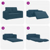 Sofa Bed 60cm Niebieski Aksamit