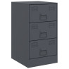 Szafki nocne, 2 szt., antracytowe, 34,5x39x62 cm, stal