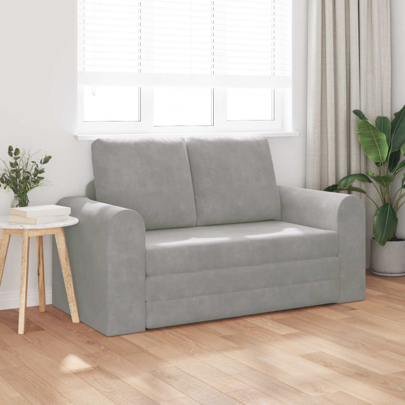 Sofa Bed 60cm Jasnoszary Aksamit