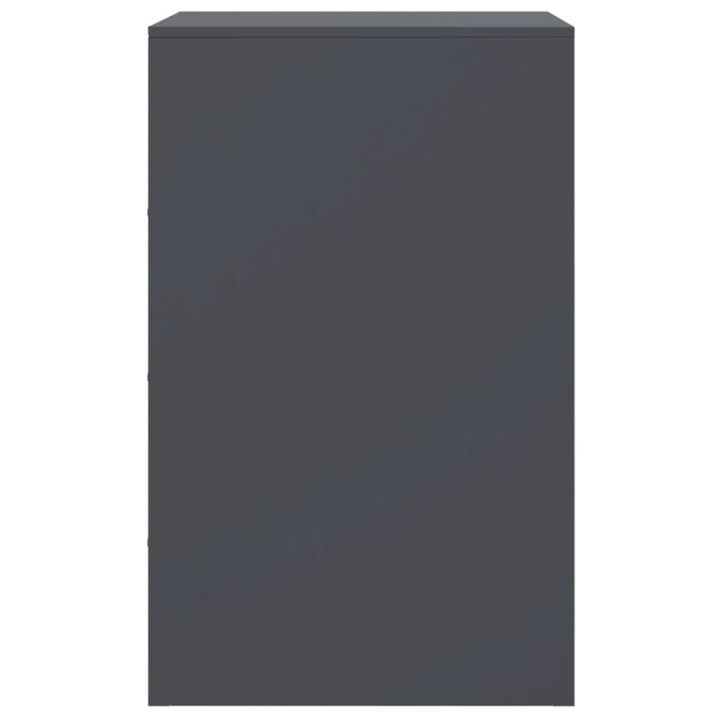 Szafki nocne, 2 szt., antracytowe, 34,5x39x62 cm, stal
