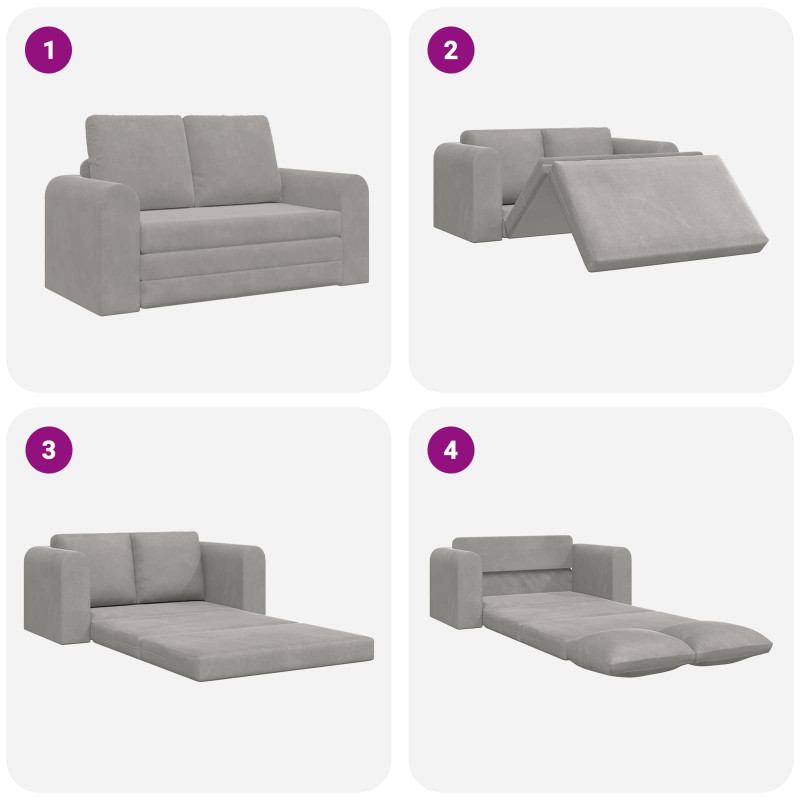Sofa Bed 60cm Jasnoszary Aksamit