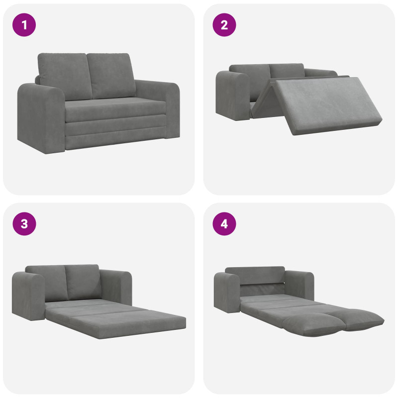 Sofa Bed 60cm Ciemnoszary Aksamit