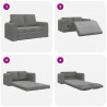 Sofa Bed 60cm Ciemnoszary Aksamit