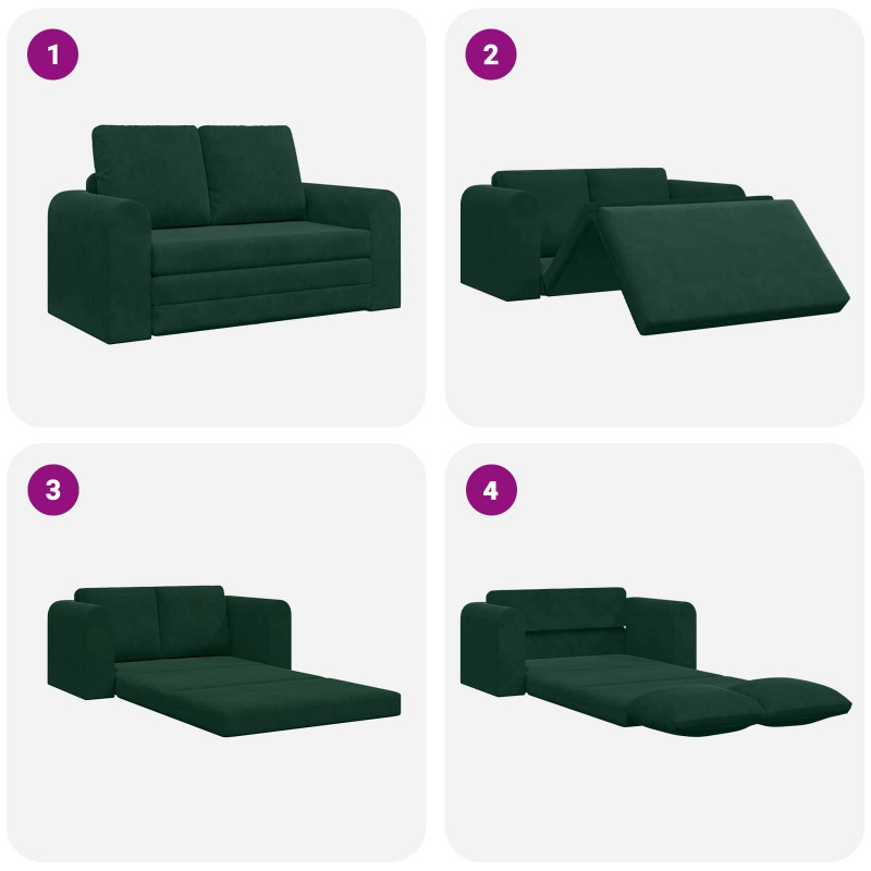 Sofa Bed 60cm Ciemna zieleń Aksamit