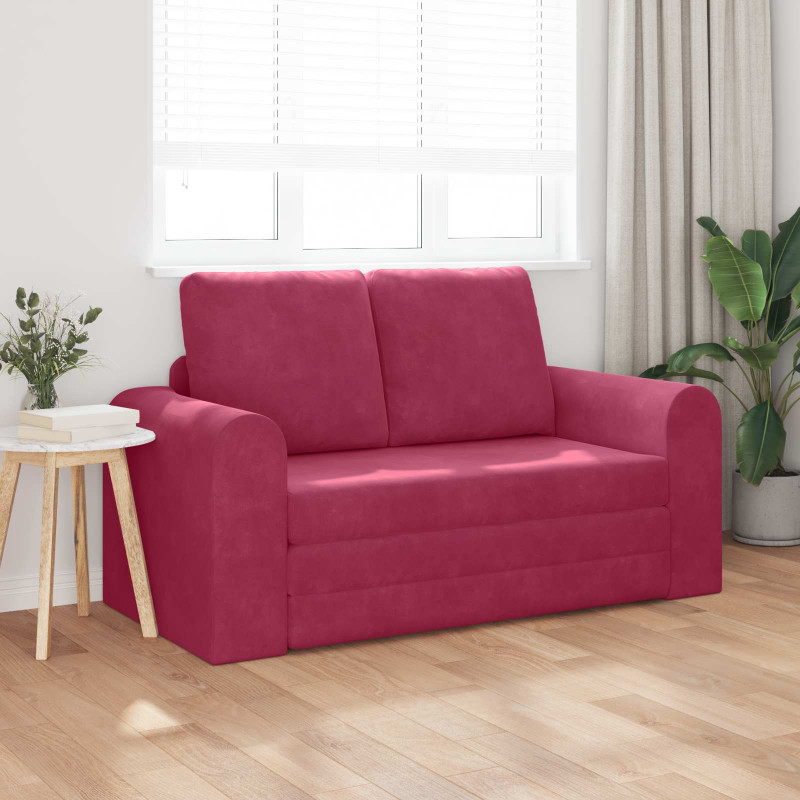 Sofa Bed 60cm Czerwone wino Aksamit