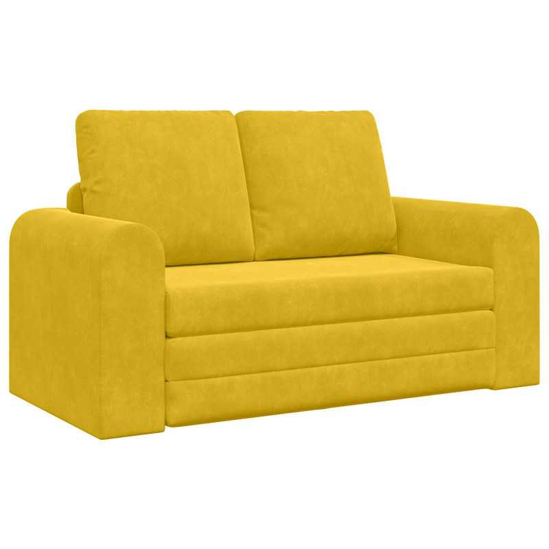 Sofa Bed 60cm Żółty Aksamit