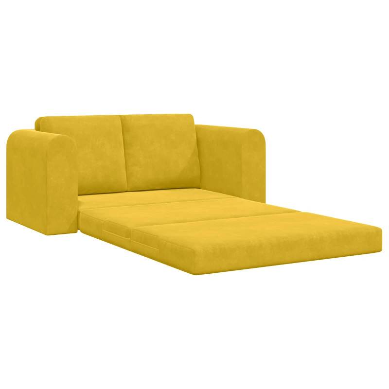 Sofa Bed 60cm Żółty Aksamit