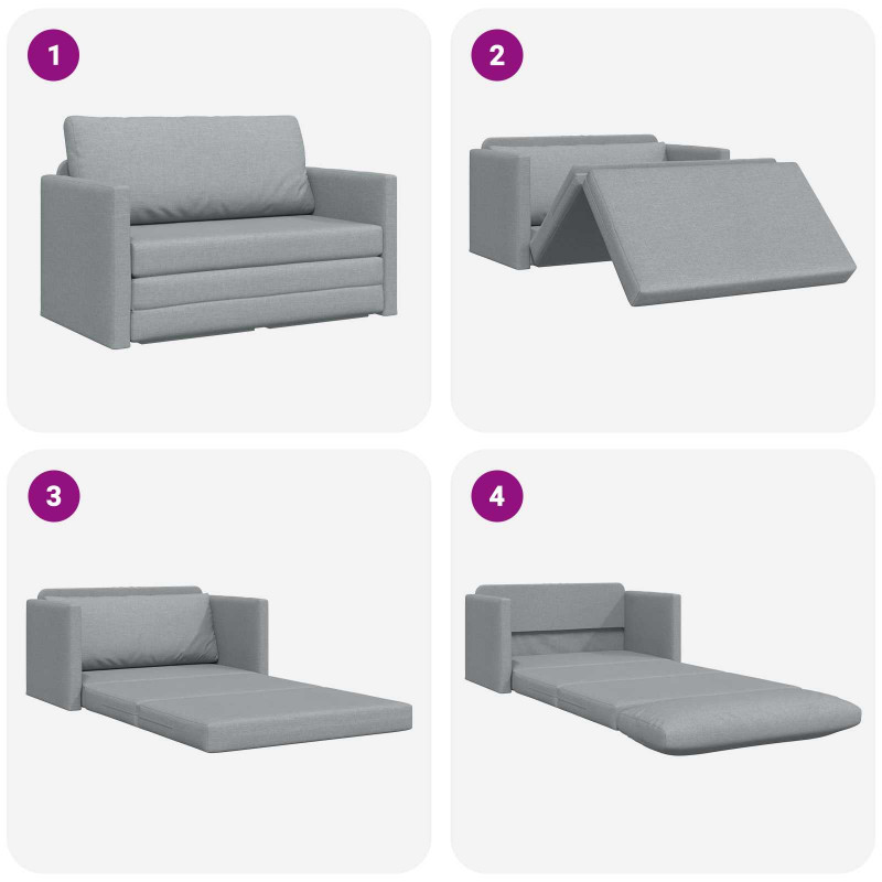 Sofa Bed 110cm Jasnoszary tkanina