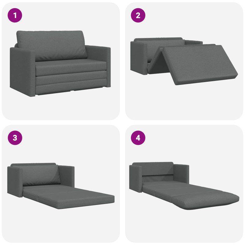 Sofa Bed 110cm Ciemnoszary tkanina