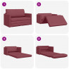 Sofa Bed 110cm Czerwone wino tkanina