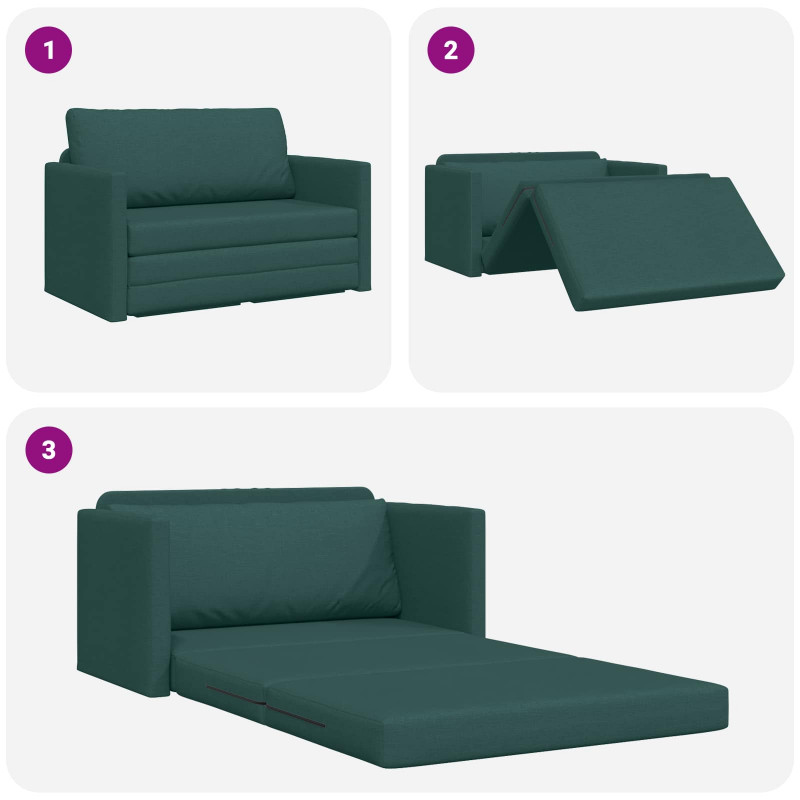 Sofa Bed 110cm Ciemna zieleń tkanina