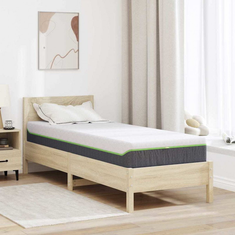 Materac Biały i szary 70 x 200 cm Tkanina żakardowa